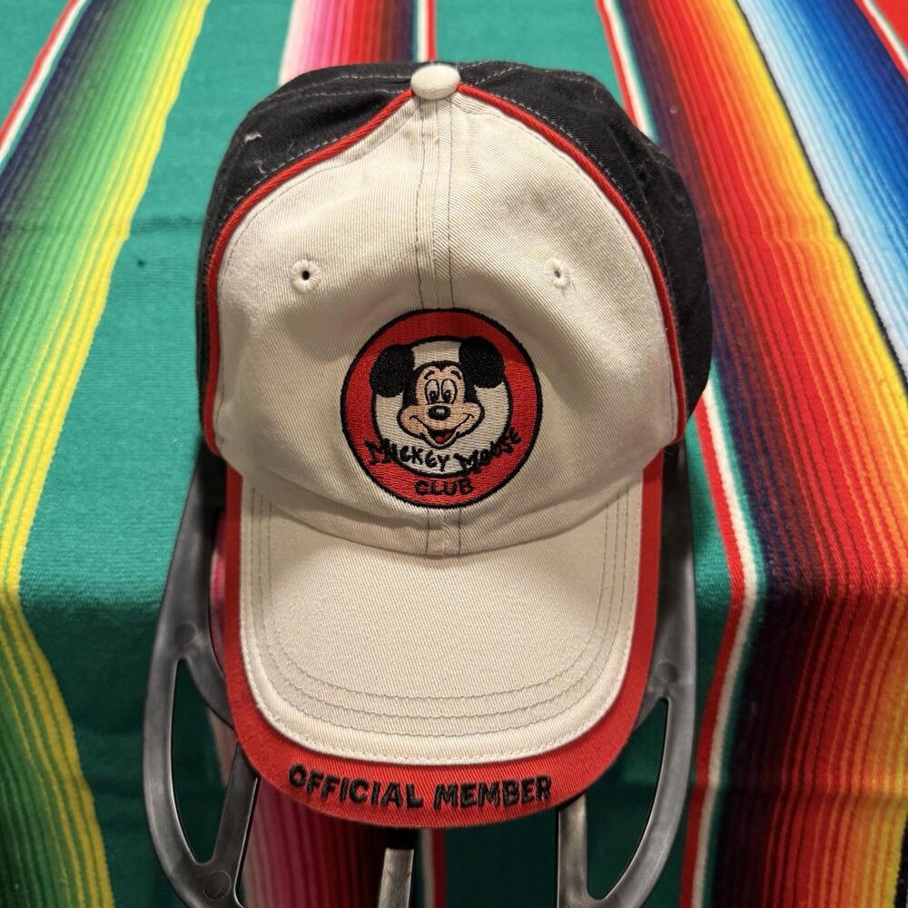 Vintage 00s Disney Mickey Mouse Club Member Cap Hat Logo Adjustable Men’s OSFA